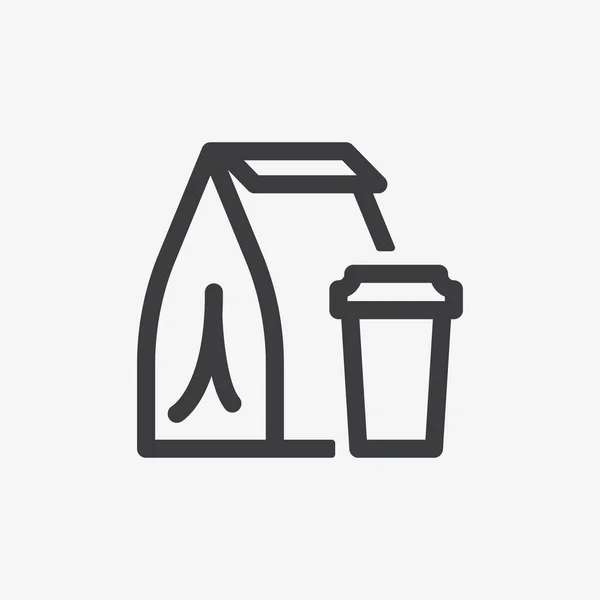 Coffee Meal Bag Breakfast Flat Design Vector Icon — Stockový vektor