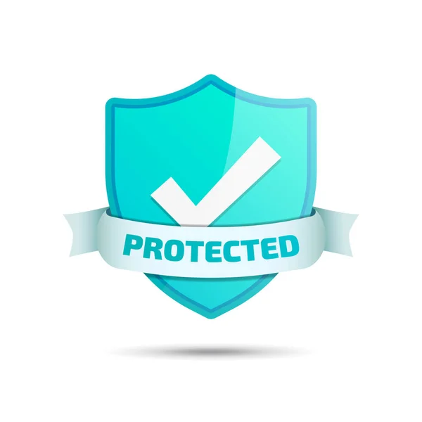 Protected Shield Medical Computing Security Label — Stockový vektor