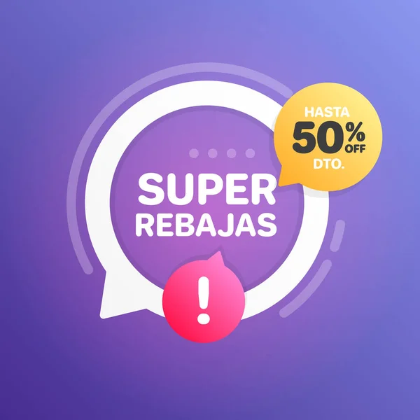 Super Venta Hasta Descuento Etiquetas Compras Español — Vector de stock