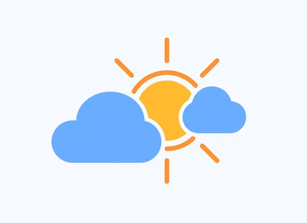 Icona Vettoriale Colori Sole Nuvole — Vettoriale Stock