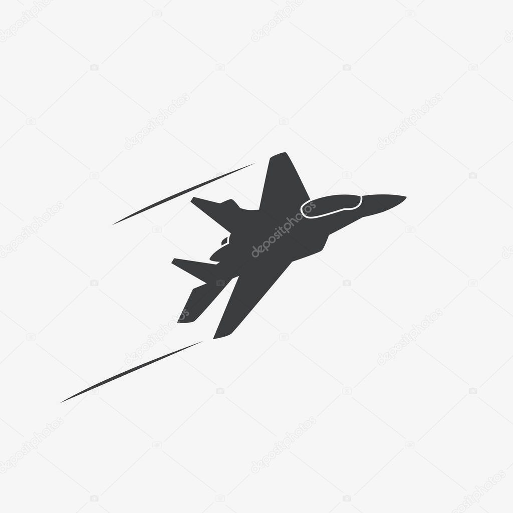  Fighter Jet Aircraft Flat Design Icon