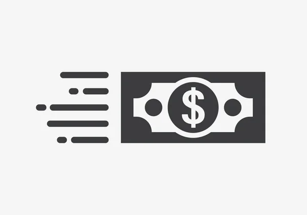 Send Money Dollar Flat Vector Icon — Stock Vector