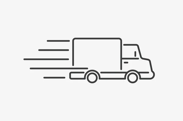 Delivery Van Truck Flat Design Icon — Stock Vector