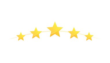 Beş Yıldız Beğeni ve Yüksek Düzey Düz Tasarım Simgesi