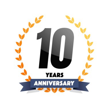 10 Yıl Yıldönümü Vektör Etiketi