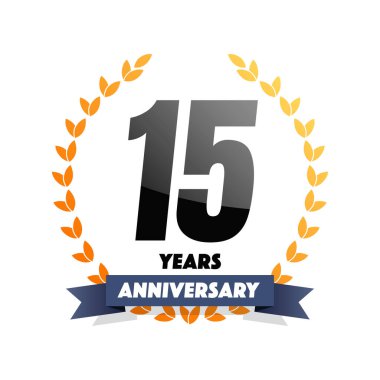 15 Yıl Yıldönümü Vektör Etiketi