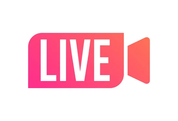 Live Broadcasting Streaming Flat Design Icon — Stock Vector