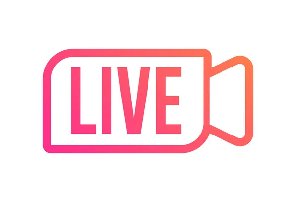 Live Broadcasting Streaming Flat Design Icon — Stock Vector