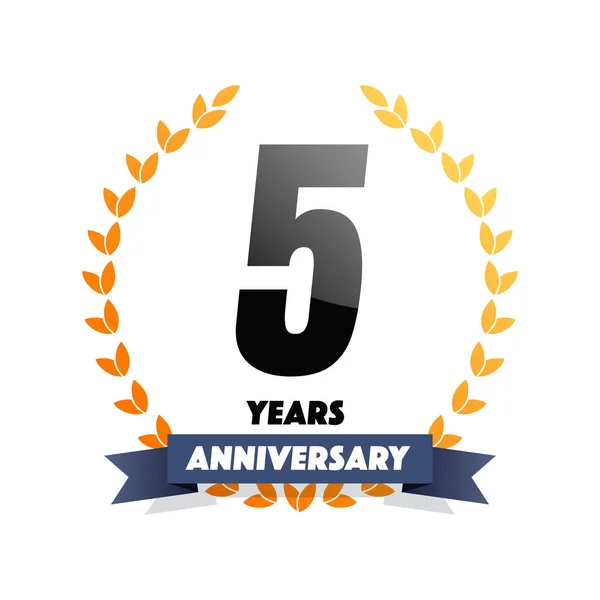 Five Years Anniversary Vector Label — Stock Vector