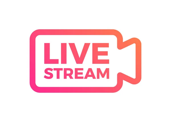 Live Stream Streaming Flat Design Icon — Stock Vector