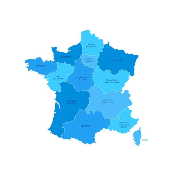 France Regions Map Editable Outline Vector Illustration — Διανυσματικό Αρχείο