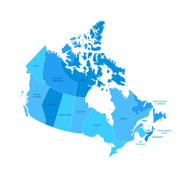 Carte Des Régions Canada Avec Illustration Vectorielle Contour Modifiable — Image vectorielle