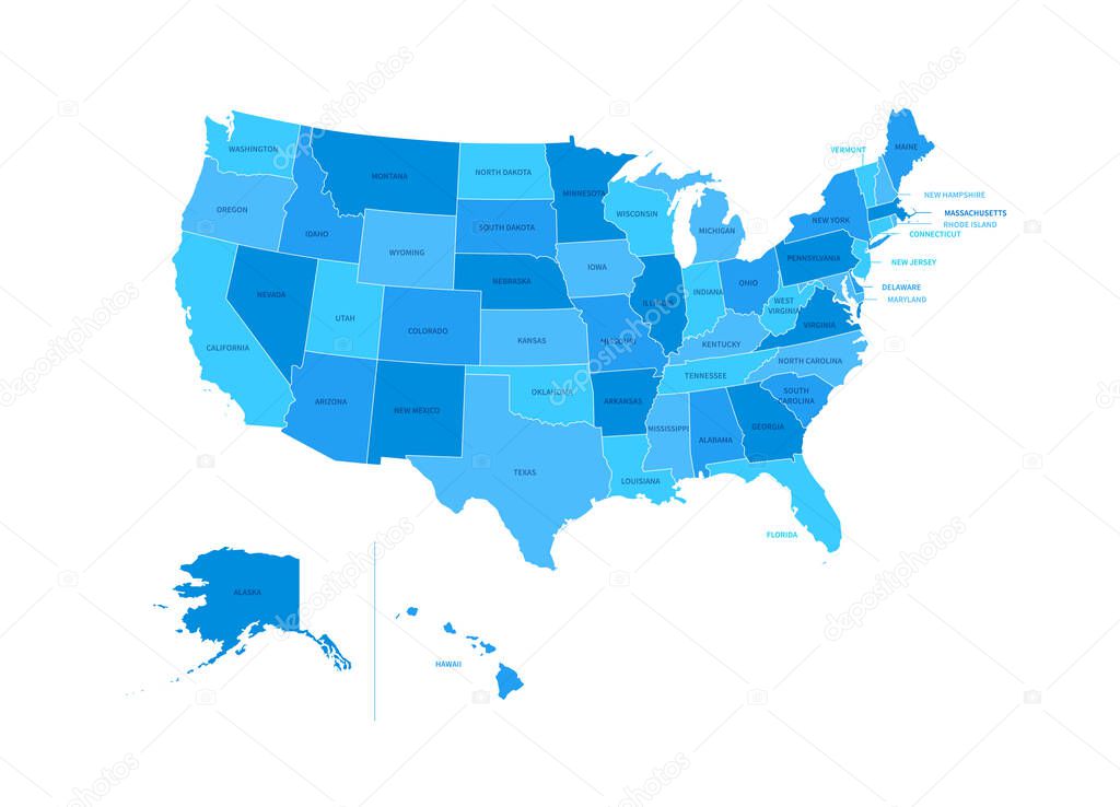 United States of America USA Regions Map with Editable Outline Vector Illustration