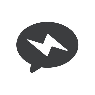 Şimşek Chat Mesajı Düz Vektör Simgesi 