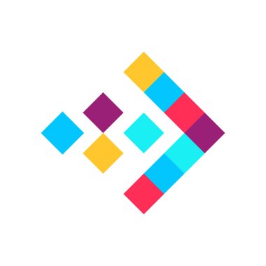  Kare Renkler Oku Düz Vektör Simgesi