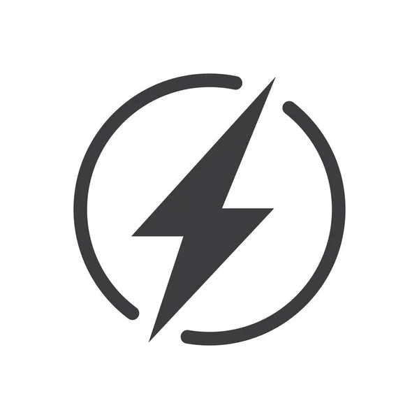 Lightning Bolt Κύκλος Επίπεδη Εικονίδιο Διάνυσμα — Διανυσματικό Αρχείο