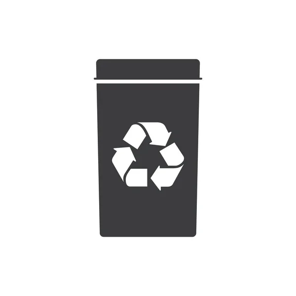 Recycle Bin Flat Vector Icon — Stock Vector