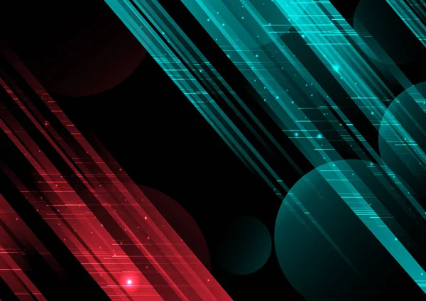 Technologie Abstraite Rouge Bleu Géométrique Diagonale Chevauchement Salut Ligne Vitesse — Image vectorielle