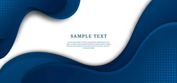 Modèle Abstrait Design Forme Ondulée Bleue Sur Fond Blanc Avec — Image vectorielle