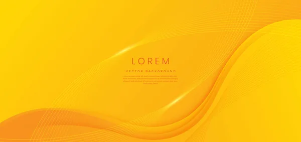 Abstrakter Moderner Leuchtend Gelber Farbverlauf Mit Geschwungenem Und Welligem Hintergrund — Stockvektor