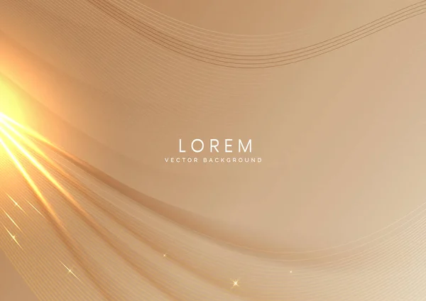 Abstract Background Soft Brown Luxury Banner Template Wave Layer Golden — Vettoriale Stock