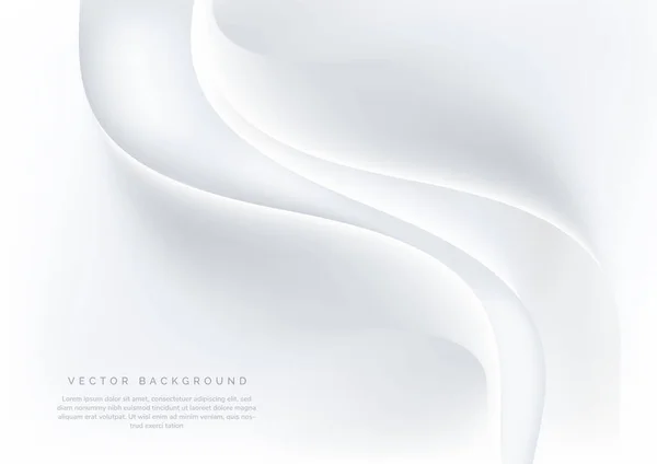 Абстрактный Современный Динамический Восковой Изогнутый Белый Серый Чистом Фоне Роскошная — стоковый вектор