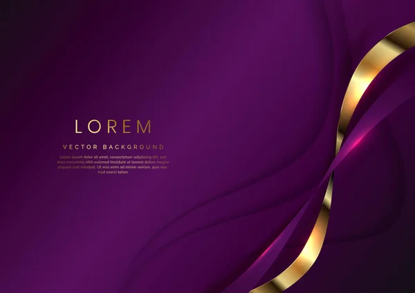 Modèle Concept Luxe Forme Courbe Violette Sur Fond Violet Elegangt — Image vectorielle