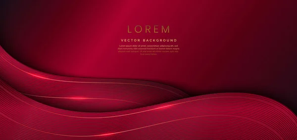 Modello Lusso Moderno Elegante Colore Rosso Scuro Onda Forma Sovrapposizione — Vettoriale Stock