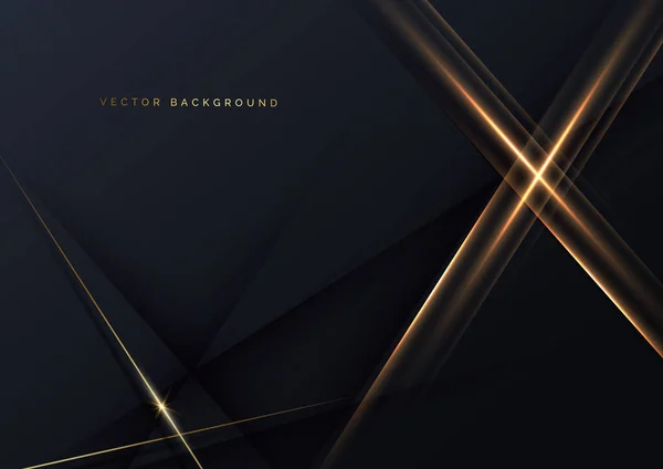 Abstrakte Elegante Goldlinien Diagonal Auf Grauem Und Schwarzem Hintergrund Luxus — Stockvektor