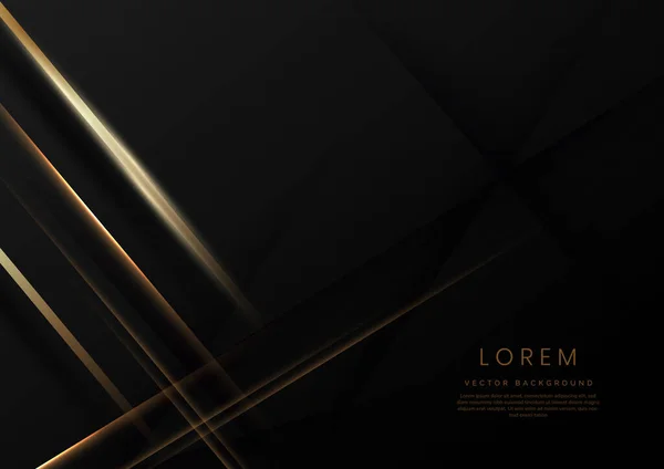 Abstract Elegant Gold Lines Diagonal Black Background Luxury Style Copy — стоковый вектор