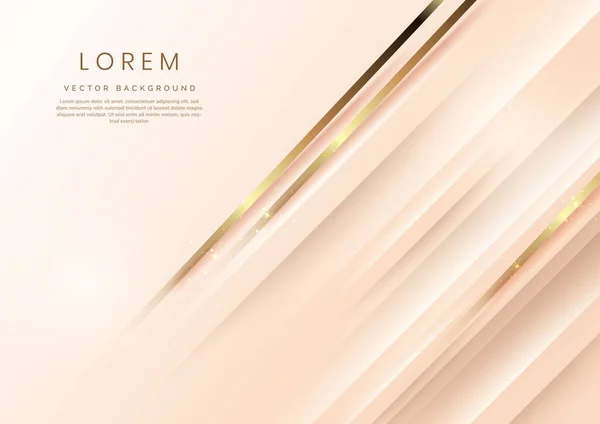 Abstract Template Rose Gold Background Gold Lines Diagonal Sparking Copy — Vetor de Stock