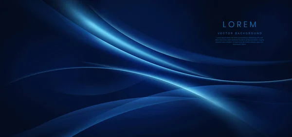 Technologie Abstraite Futuriste Rayonnant Bleu Courbe Ligne Sur Fond Bleu — Image vectorielle