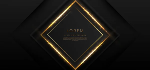 Abstract Elegant Gold Lines Diagonal Black Background Lighting Effect Luxury — Vettoriale Stock