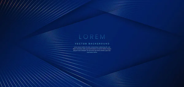 Abstract Luxury Golden Lines Overlapping Dark Blue Background Template Premium — Stok Vektör