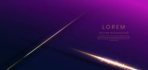 Abstract Elegant Gold Lines Diagonal Dark Blue Purple Background Lighting – stockvektor