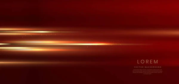 Abstract Background Luxury Red Elegant Geometric Horizontal Gold Lighting Effect — Archivo Imágenes Vectoriales