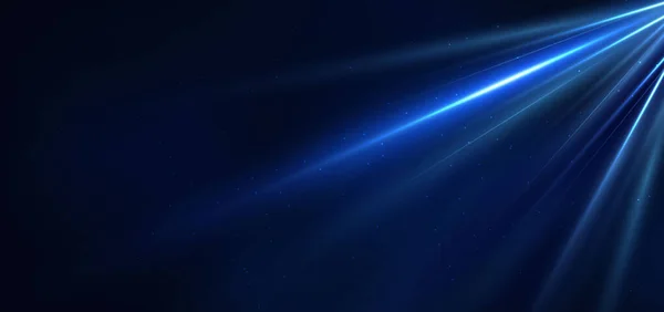 Abstract Technology Futuristic Glowing Blue Light Lines Speed Motion Blur — Stockvektor