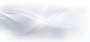 Soyut gri ve beyaz dalgalı kıvrımlı çizgiler arka plan. Reklam, poster, şablon, iş sunumu için kullanabilirsiniz. Vektör illüstrasyonu