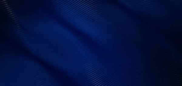 Abstract Luxury Glowing Lines Curved Overlapping Dark Blue Background Template — 스톡 벡터