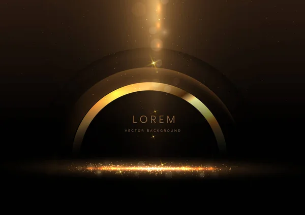 Abstract Luxury Golden Glitter Effect Glowing Black Background Lighting Effect — Image vectorielle