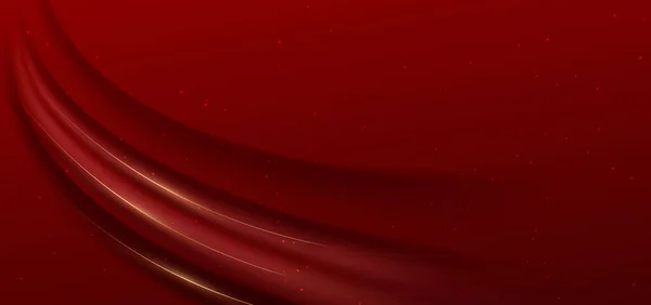 Abstract Curved Red Shape Red Background Lighting Effect Sparkle Copy — Vettoriale Stock