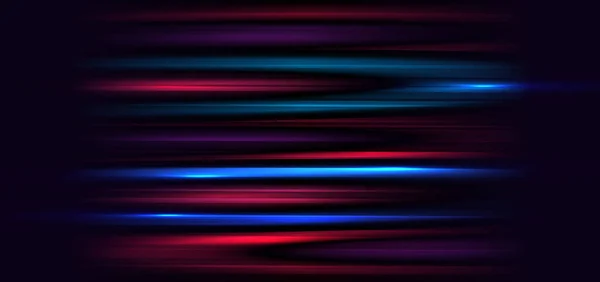 Абстрактная Технология Футуристических Светящихся Синих Красных Световых Линий Эффектом Размытия — стоковый вектор