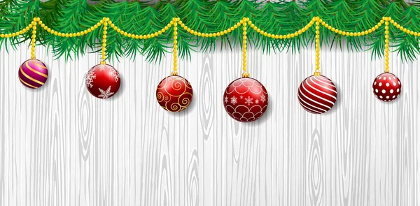 Natal Realista Decoração Papel Parede Isolado Vermelho Natal Papel Parede —  Vetores de Stock