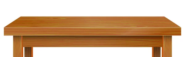 Mesa Madera Pino Realista Aislado Marrón Mesa Madera Superior Pantalla — Vector de stock