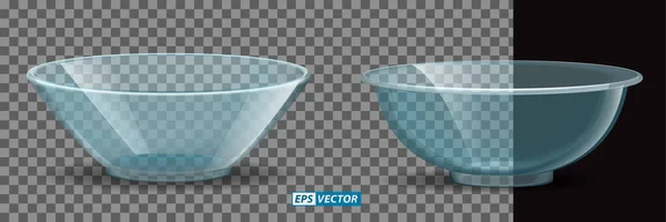 Juego Cuenco Cerámica Realista Vasos Cuenco Transparentes Equipo Cocina Para — Archivo Imágenes Vectoriales