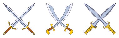 set of sword warrior in flat design. eps vector