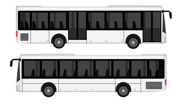 Conjunto Passangers Realistas Vista Lateral Ônibus Ônibus Viagem Visão Frontal — Vetor de Stock