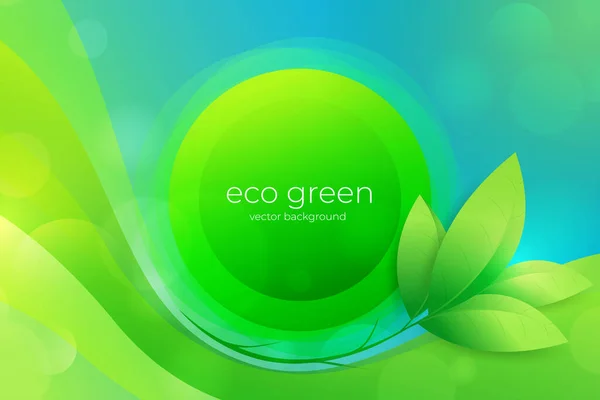 Verde Natural Eco Concepto Vector Fondo — Archivo Imágenes Vectoriales