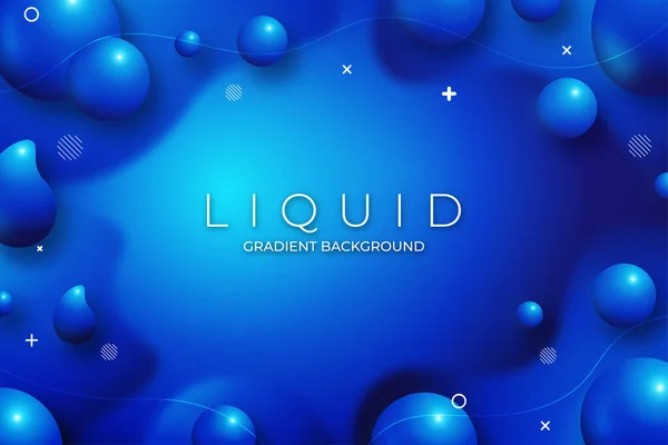 Blue Liquid Bubbles Gradient Background — Stock Vector