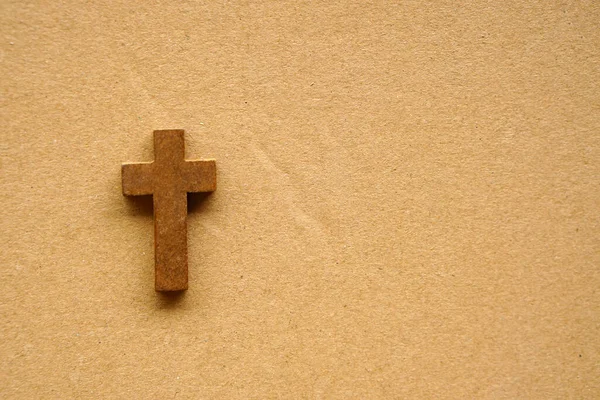 Das Kreuz Steht Für Jesus Brauner Holzhintergrund — Stockfoto